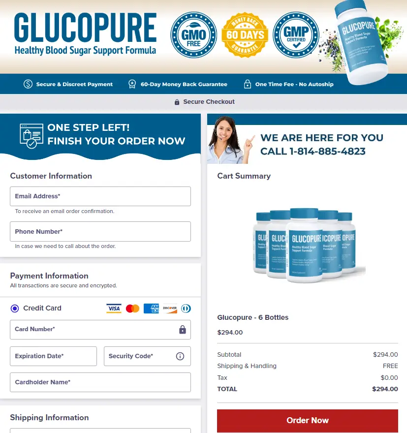 GlucoPure checkout-page